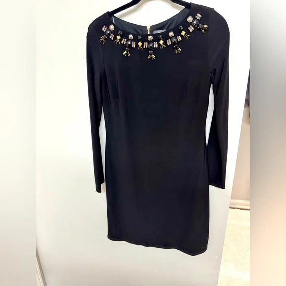 Vince Camuto Black Embellished Cut Out Sheath Dress - Picture 1 of 6